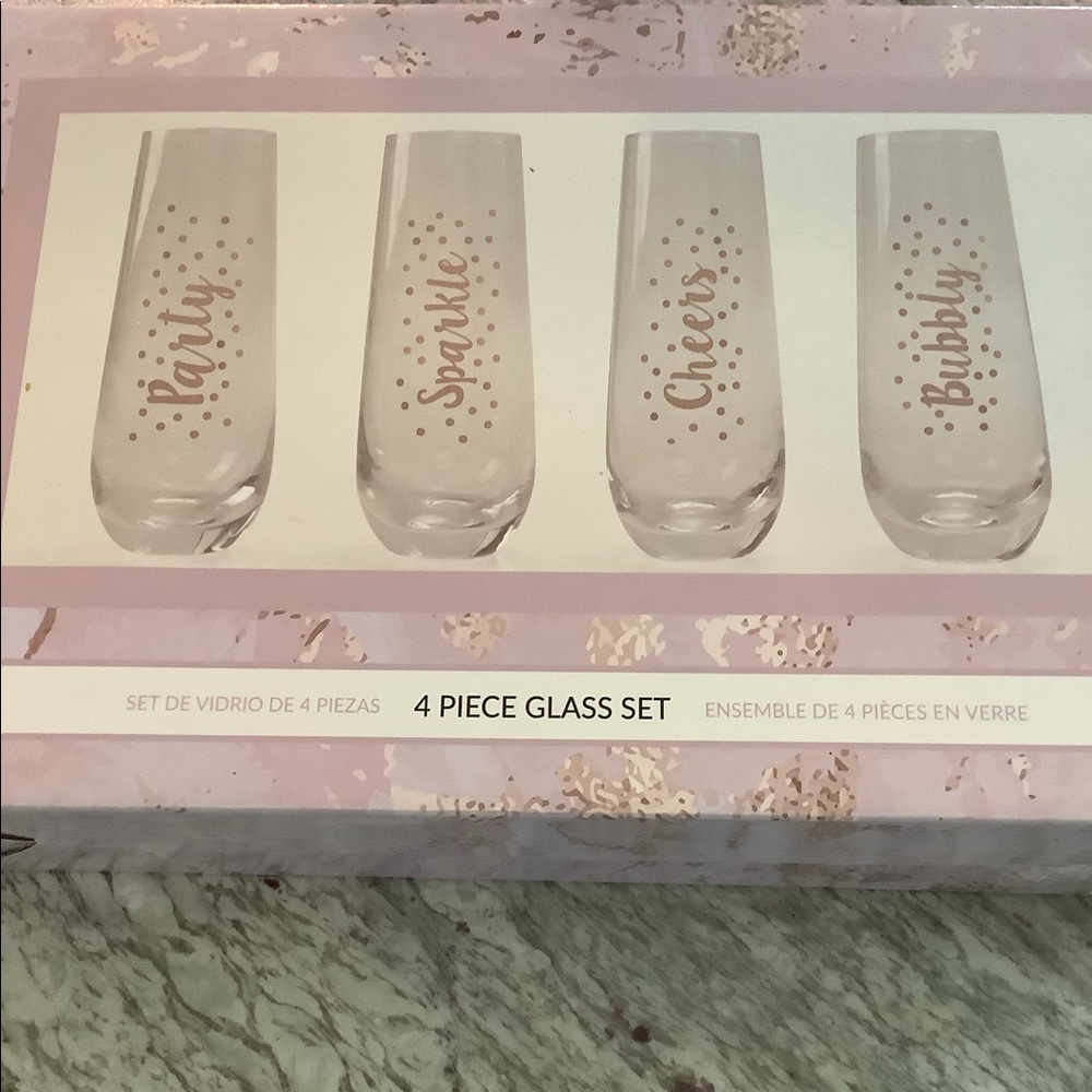 Stemless Rose Gold Champagne Glass Set